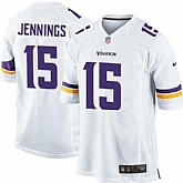 Nike Men & Women & Youth Vikings #15 Jennings White Team Color Game Jersey,baseball caps,new era cap wholesale,wholesale hats